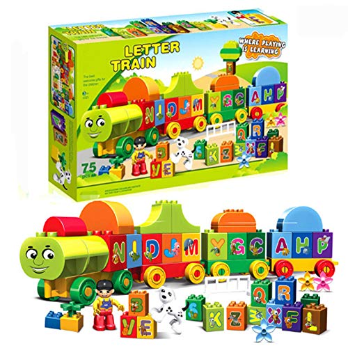 75pcs Letter Train Block
