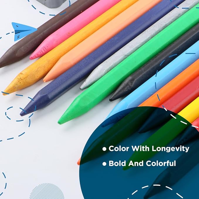 24pcs Long Plastic Crayon